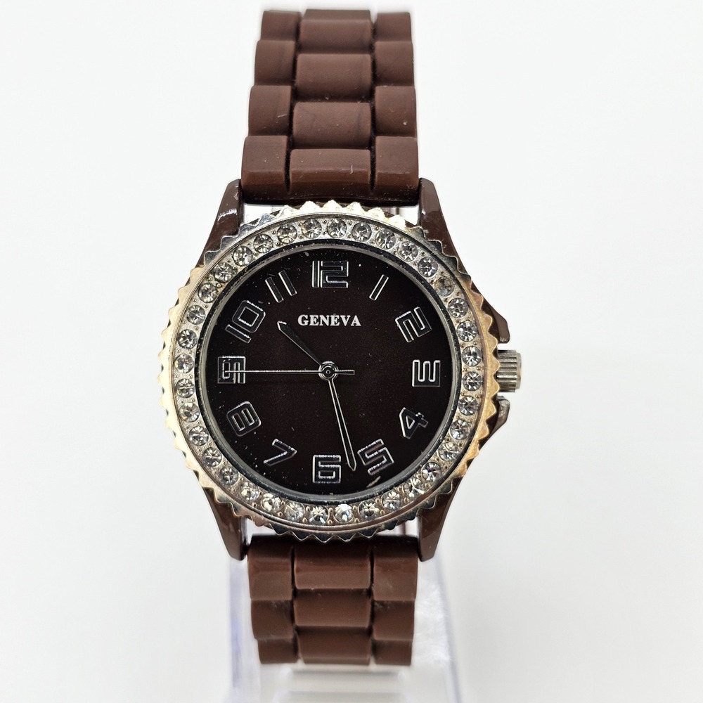 Women's Analog Watch 38MM Brown Dial Brown Plastic Bands NEW Battery